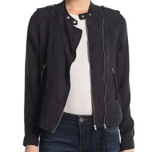 NWT BLANKNYC Black Dual Zip Soft Twill Moto Jacket S